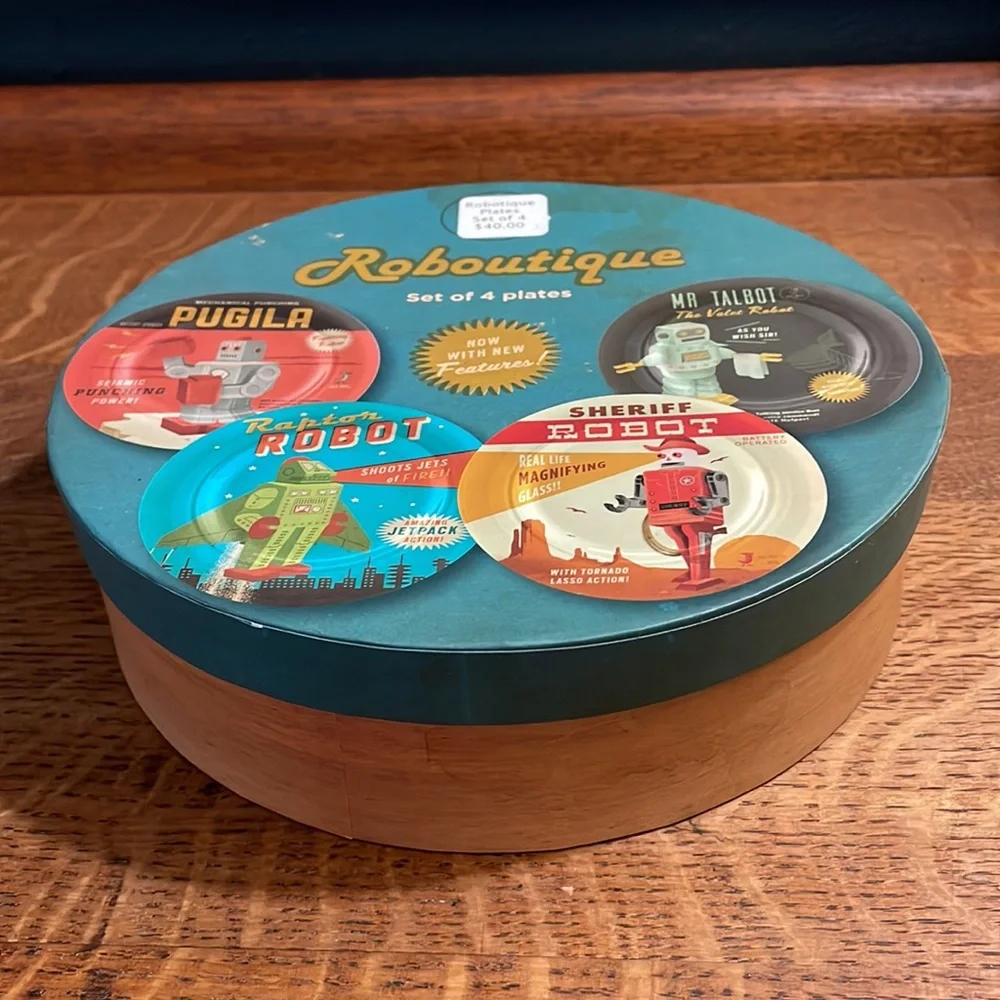 NWT Set of 4 Robot Side Plates - Picture 9 of 9